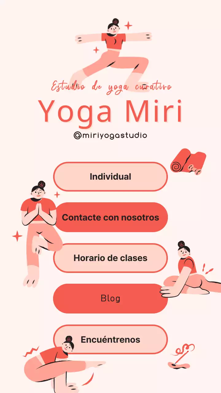 Un linky rosa y rojo para promocionar un bonito estudio de yoga