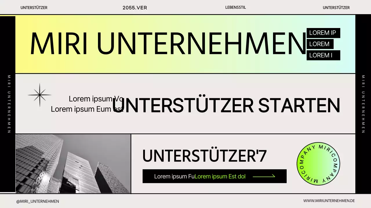 Gradient's einfache Präsentation für den Unternehmensstart