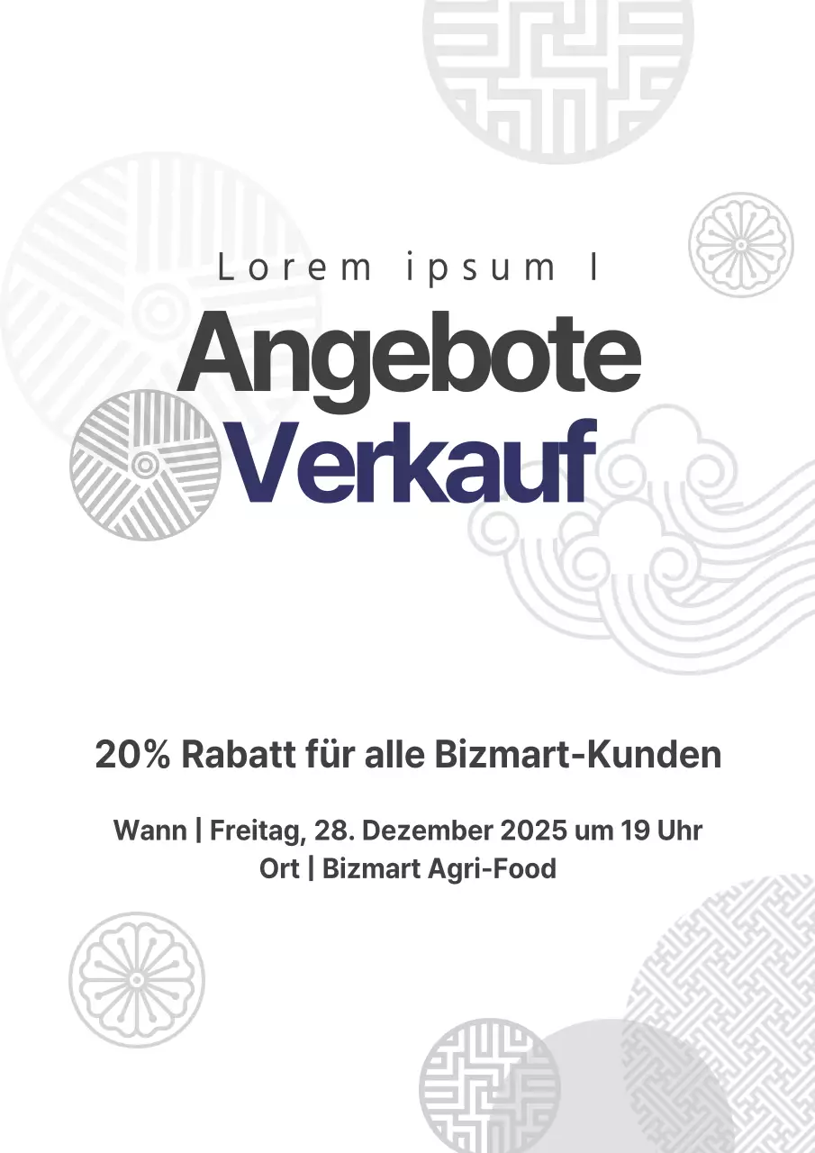 Ein einfaches rotes Flugblatt eines Lebensmittelgeschäfts, das für einen Sonderverkauf wirbt.