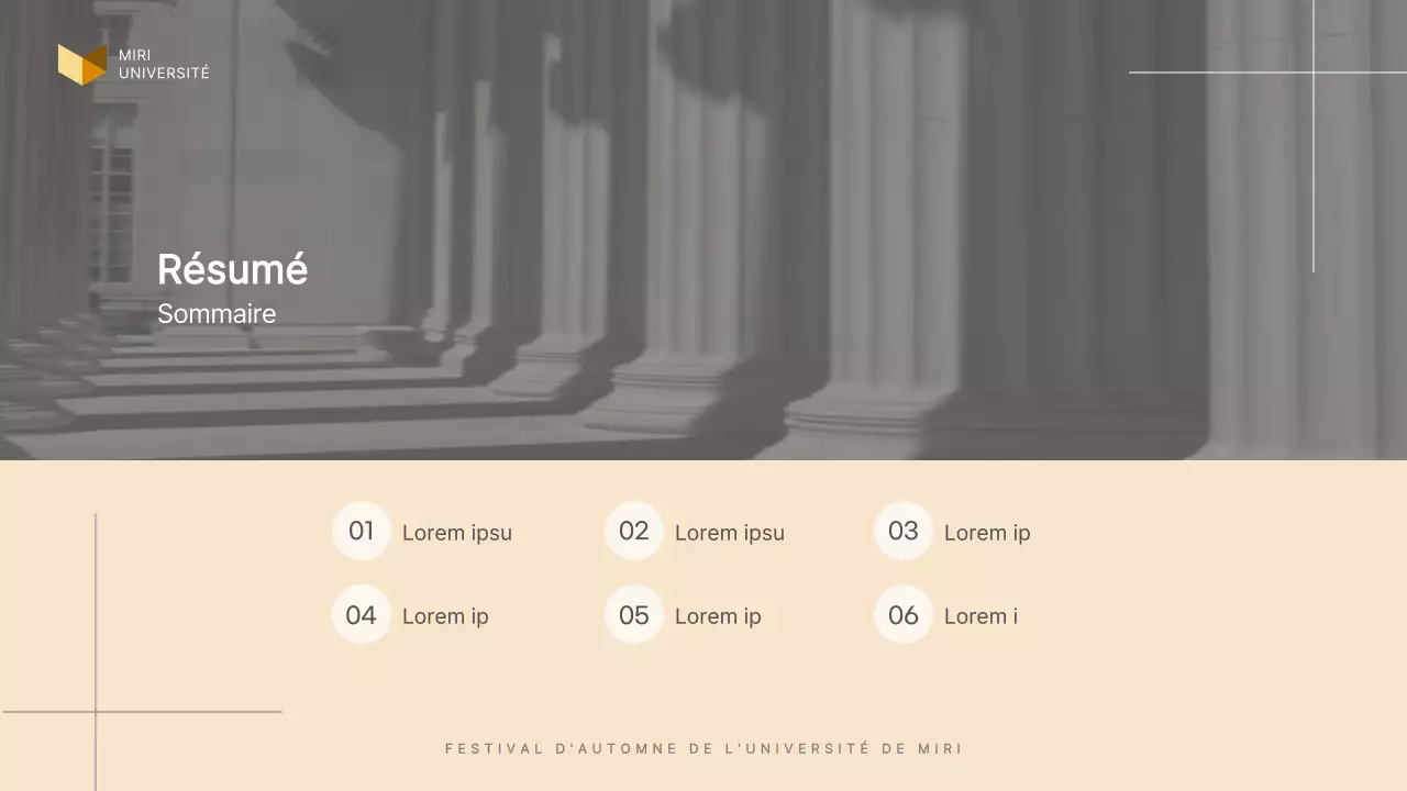 Proposition simple de parrainage d'un festival universitaire en beige, noir et blanc