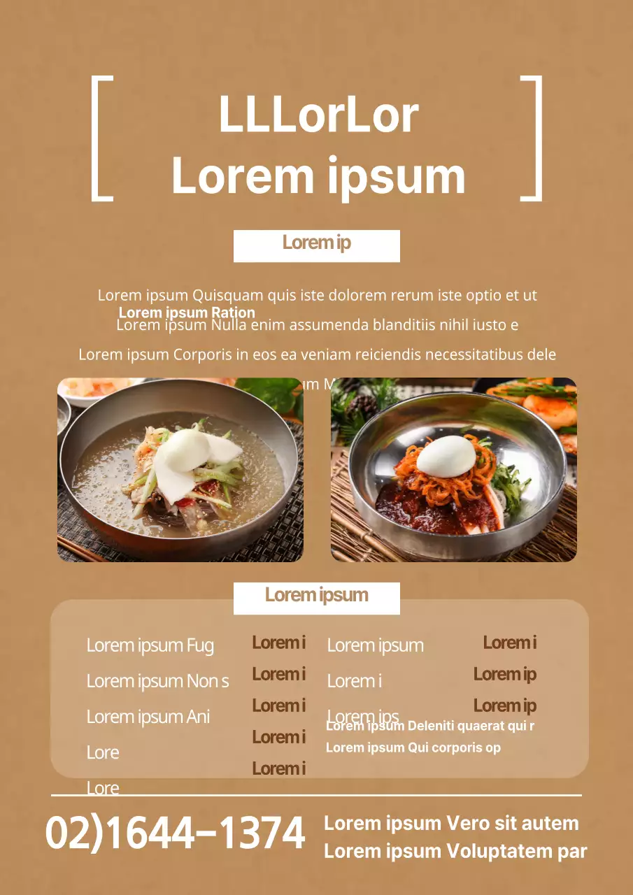 Tablero de menú motsunabe, marrón y ordenado