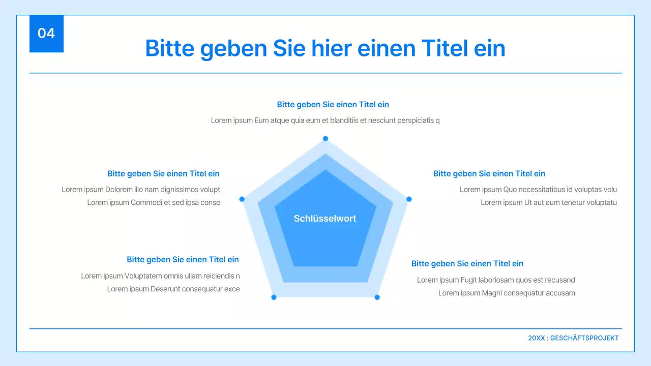 Ein einfacher Geschäftsplan in Weiß und Blau