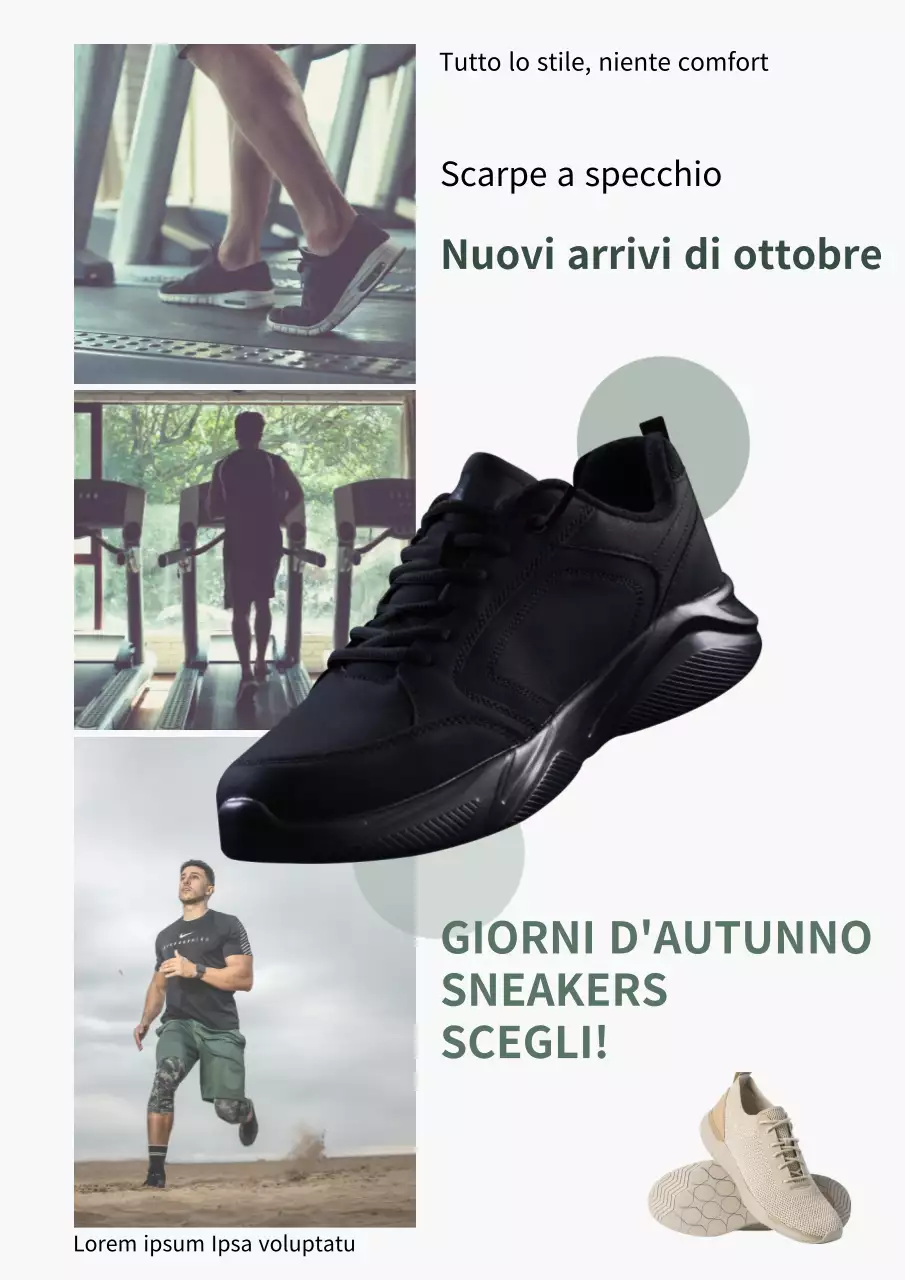 Un semplice accento di sneaker in color kaki.