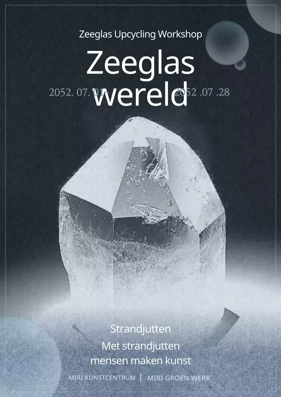 Gids voor de workshop zeeglas jutten in marineblauw en wit