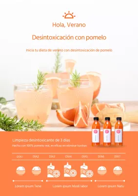 Promover el uso de productos de desintoxicación de pomelo de color naranja