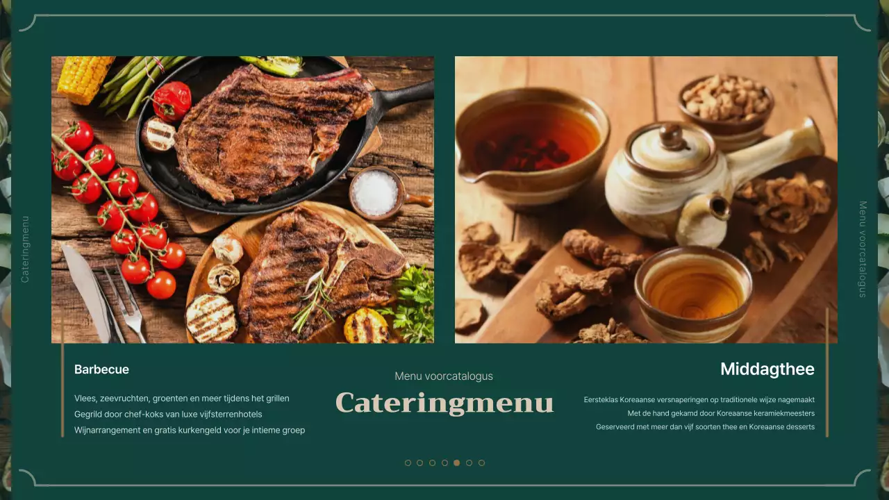 Introductie van de groen-bruine cateringservice
