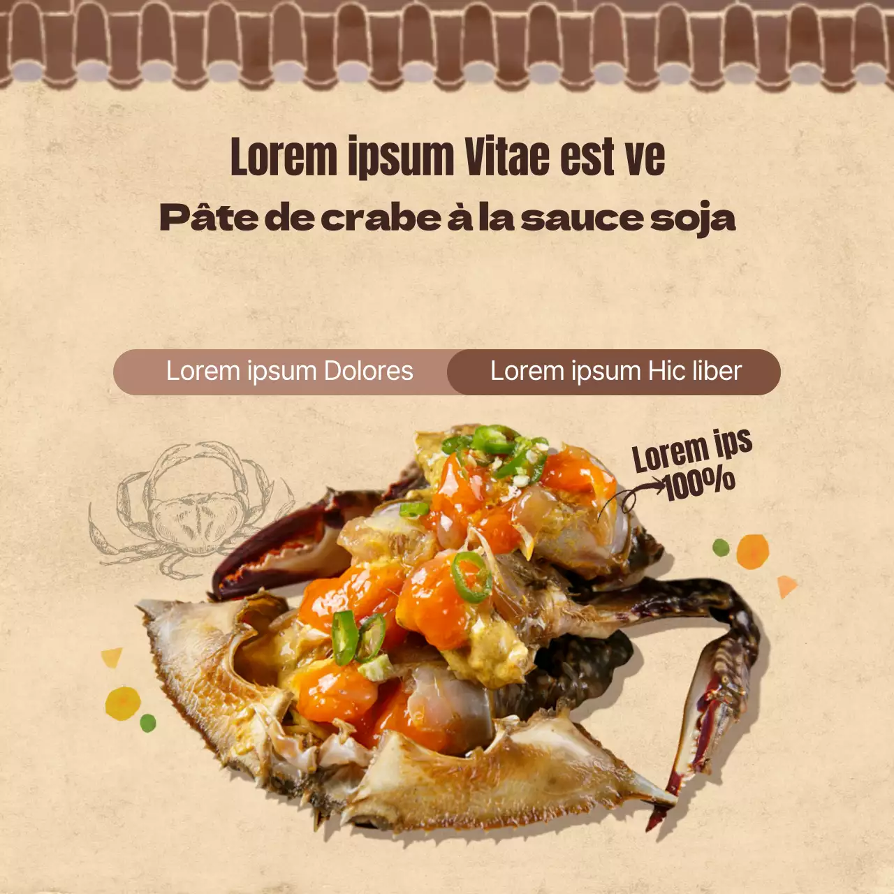 Vente de pâte de crabe traditionnelle à base de sauce soja