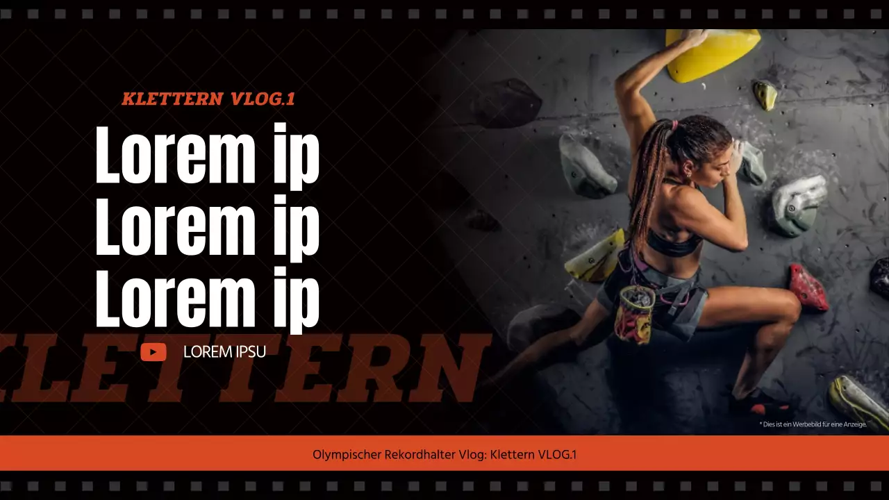 Klettervlog in Rot und Schwarz