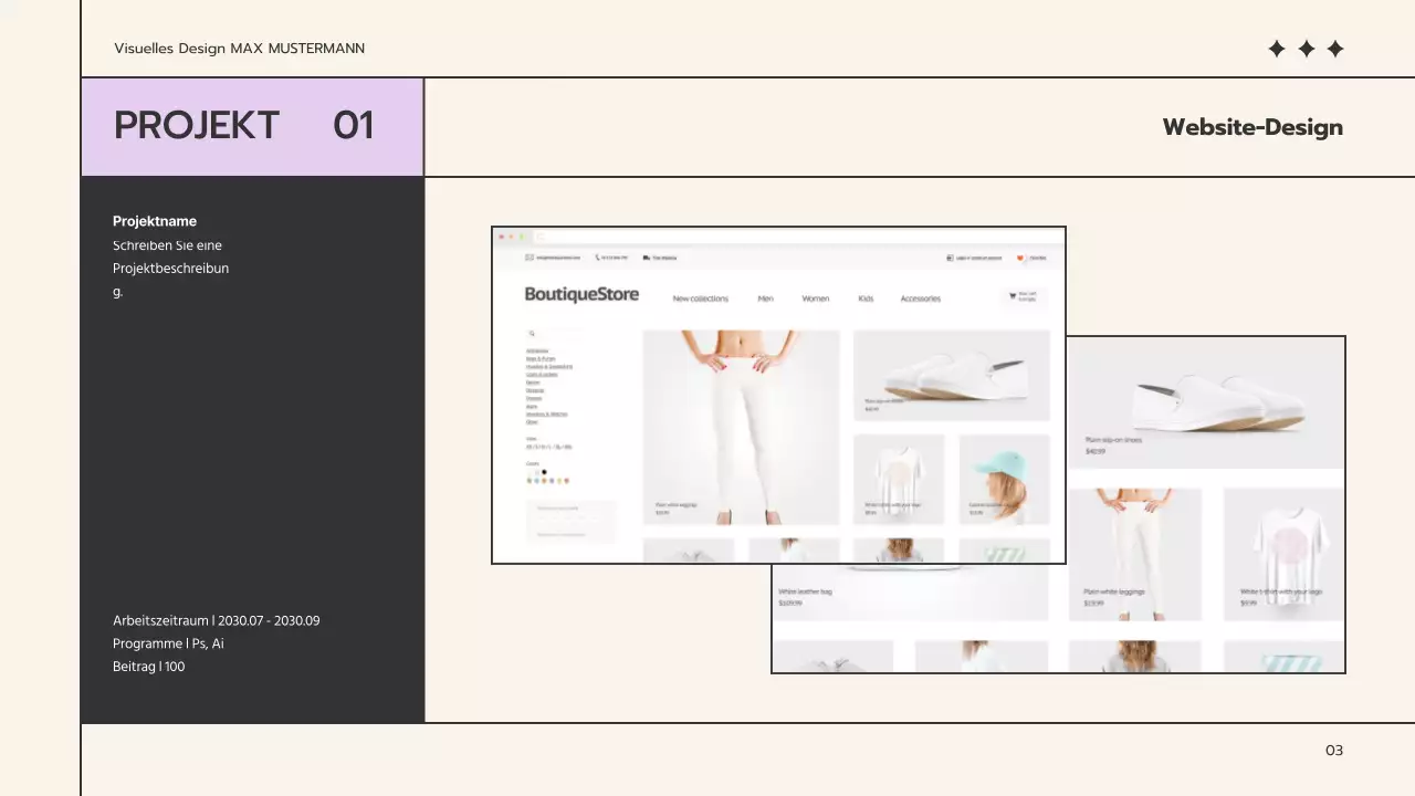 Eine schlichte Mappe in Beige und Mauve für die Jobsuche