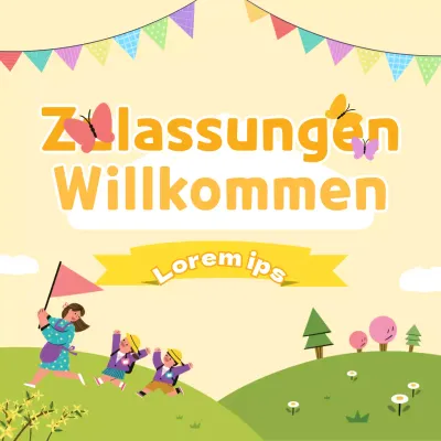 Niedliche Kinder begrüßen mit leuchtend gelben Hintergrund