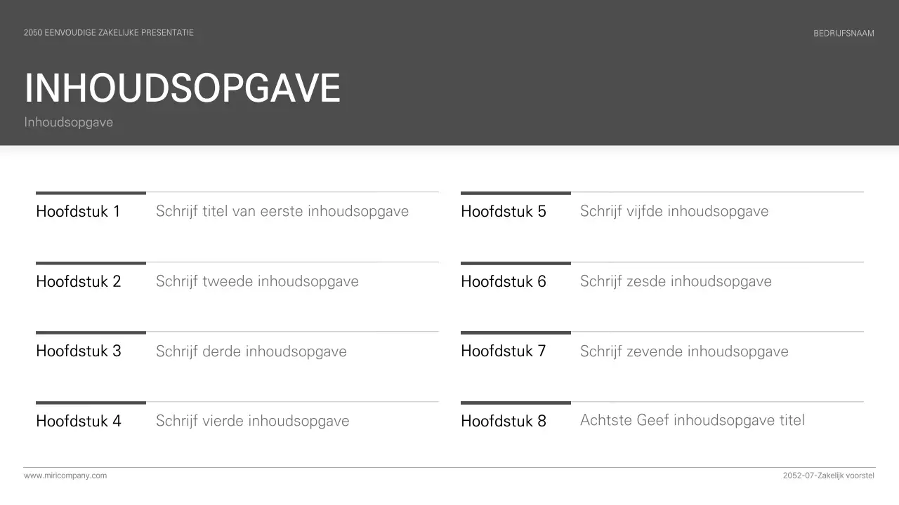 Eenvoudige zakelijke presentatie in zwart-wit