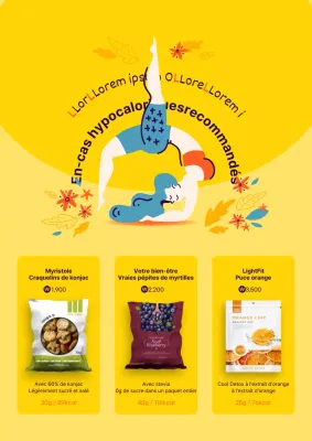 Jaune Illustrations simples Concept lumineux Thème de la diète et des snacks