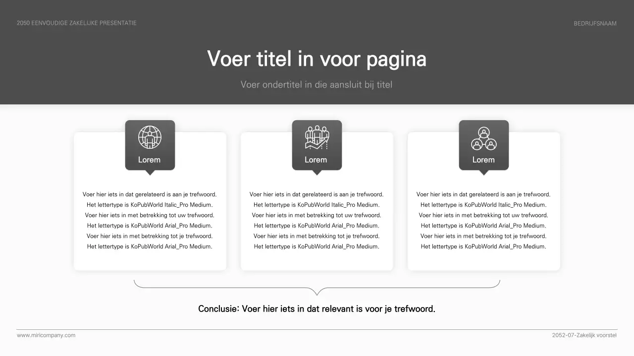 Eenvoudige zakelijke presentatie in zwart-wit