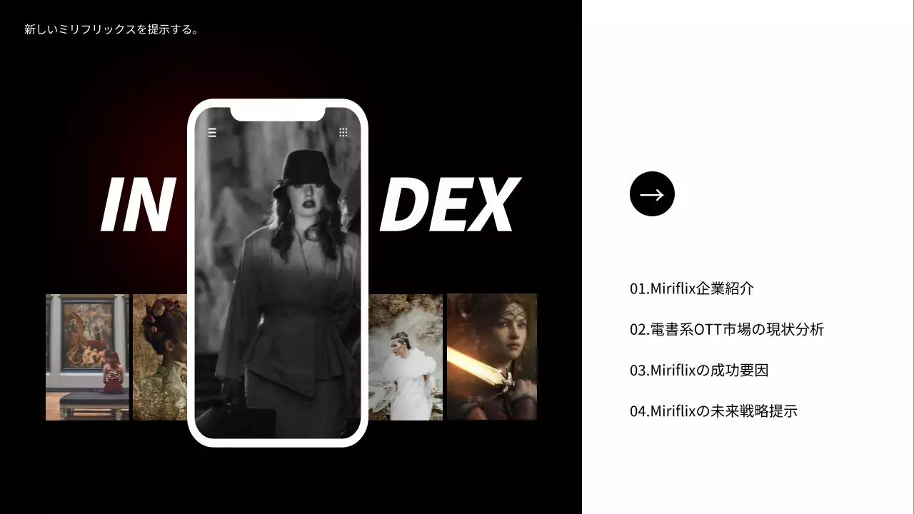 黒 モダン ストリーミング プレゼンテーション