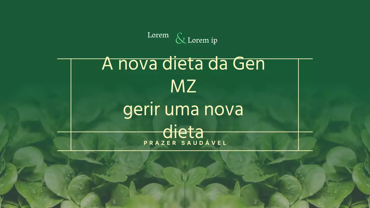 Tema verde e amarelo sobre alimentação saudável e prazer saudável