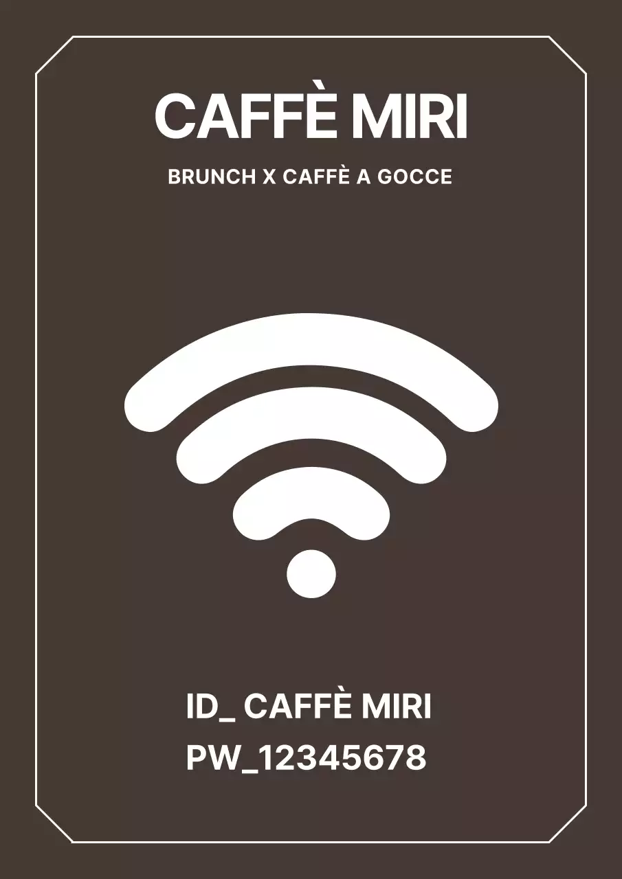 Cartello wifi marrone