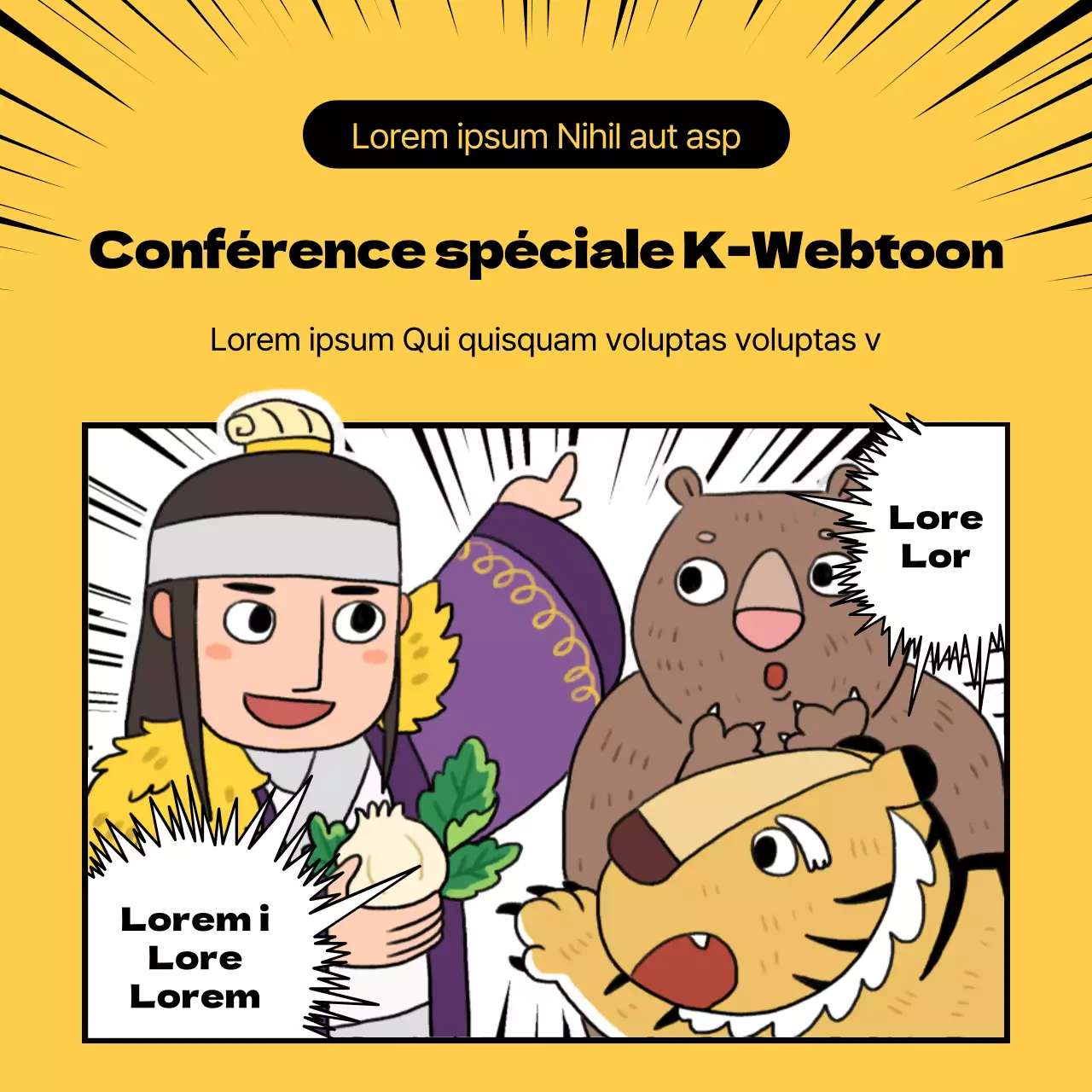 Promotion de la conférence spéciale de K-Webtoon avec le concept d'illustration mythologique de Dangun pour l'ouverture de la nouvelle année
