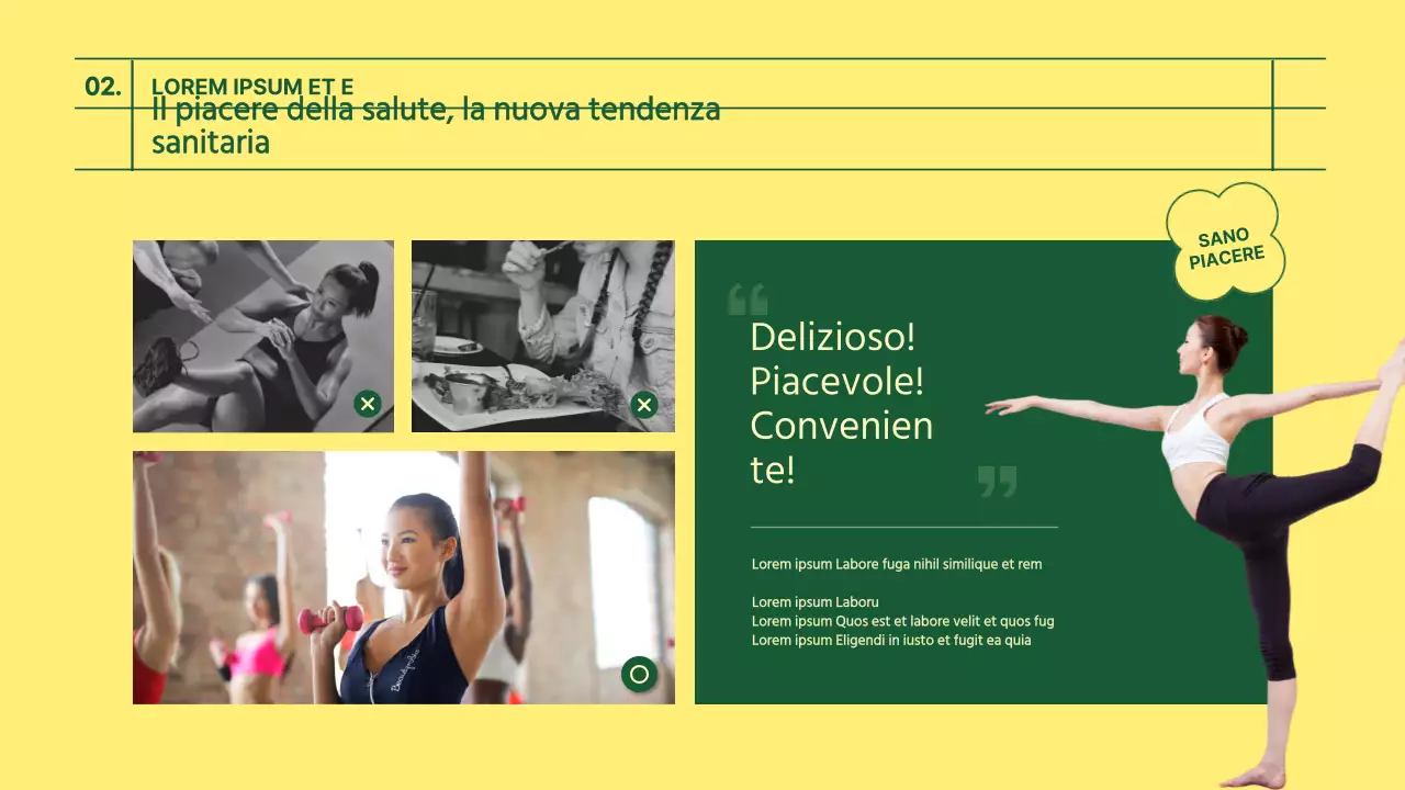 Tema verde e giallo: mangiare sano e piacere sano