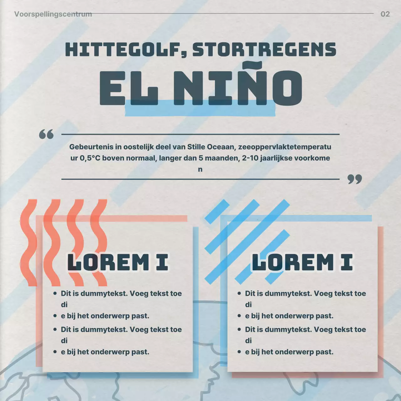 Retro klimaatobservaties in beige en lichtblauw