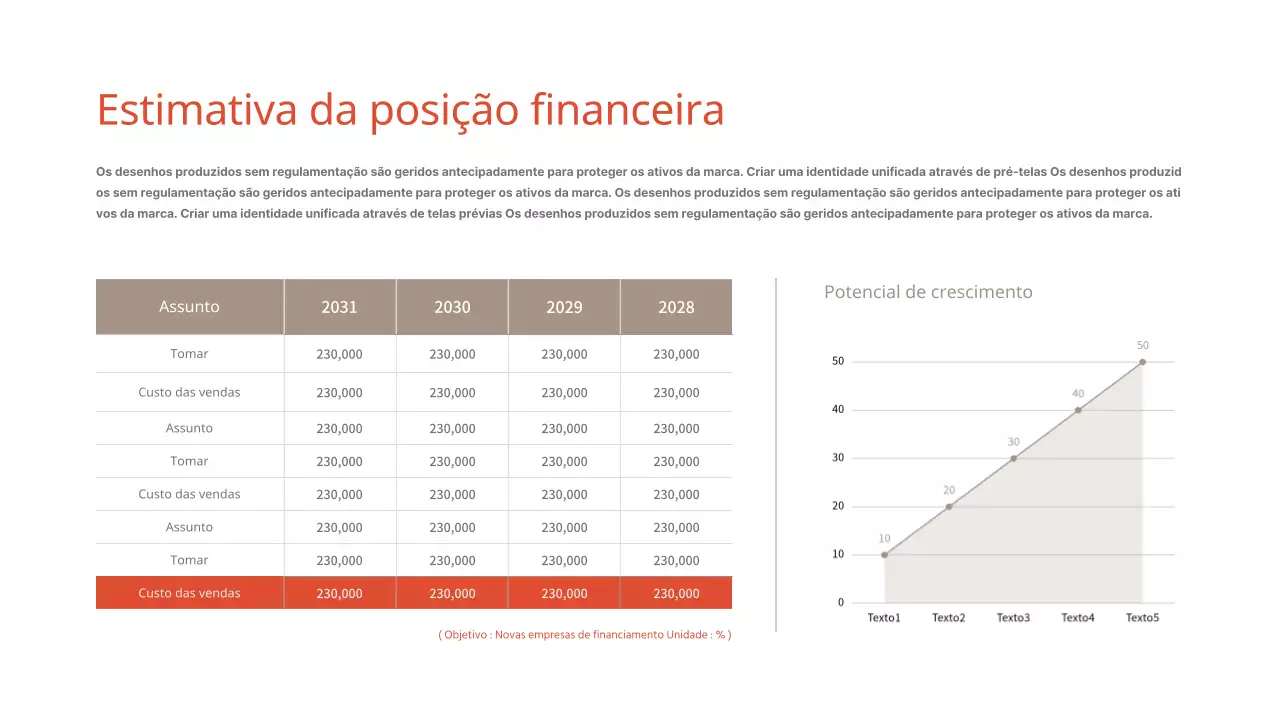 Quadros e gráficos simples em castanho e laranja