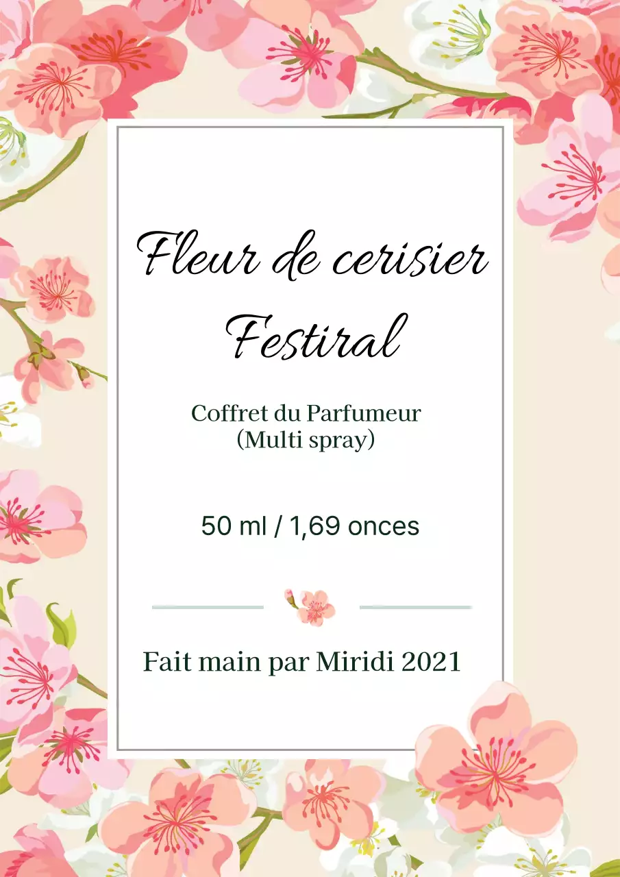 Étiquette de parfum vintage avec illustration rose