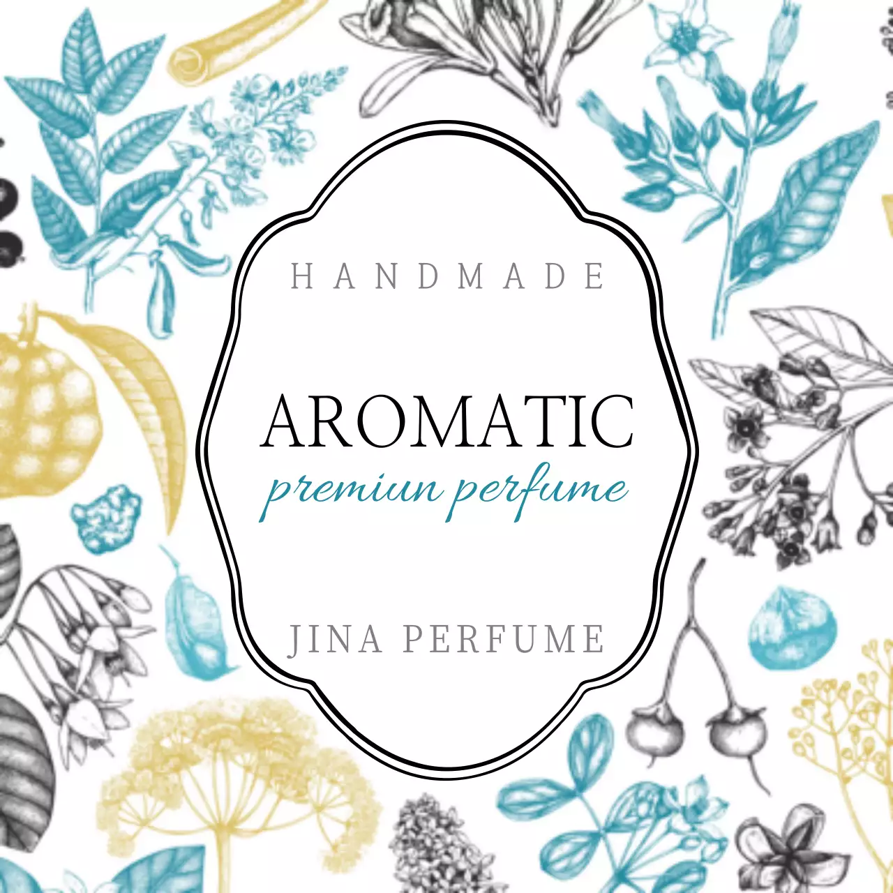 カラフル 手書き 香水 ラベル ファンシーバナー