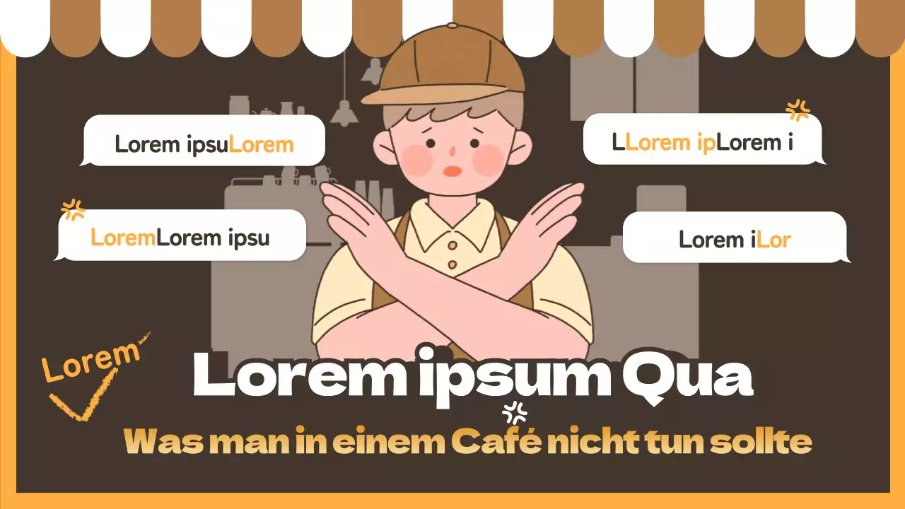 YouTube-Miniaturansicht des braun-weißen Café-Konzepts