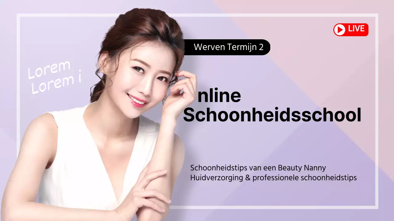 YouTube-miniatuurafbeelding met vrouwelijk model op mauve-achtergrond