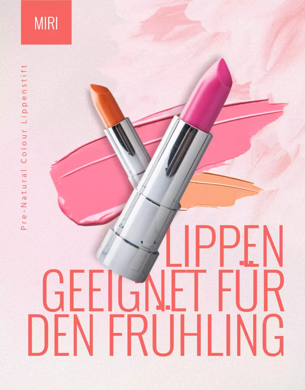 Ein frischer und leuchtender Lippenstift in Pink wird vorgestellt
