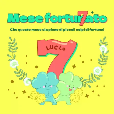 Tema giallo di buona fortuna con illustrazioni di personaggi vivaci e simpatici