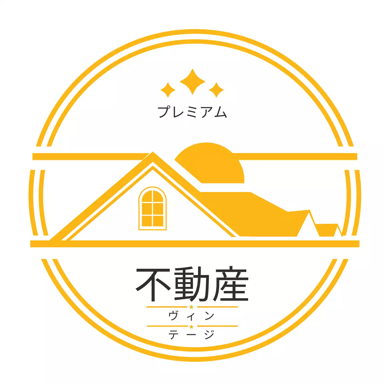 黄色 シンプル 不動産 ロゴ