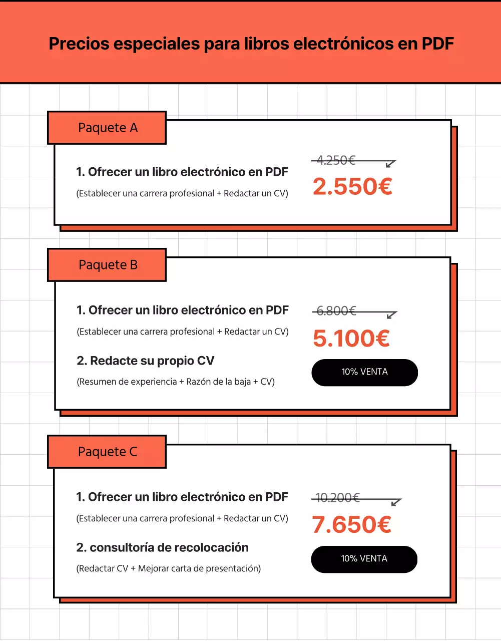 Promocione su experiencia en consultoría de currículos con un sencillo concepto de libro electrónico en rojo y blanco