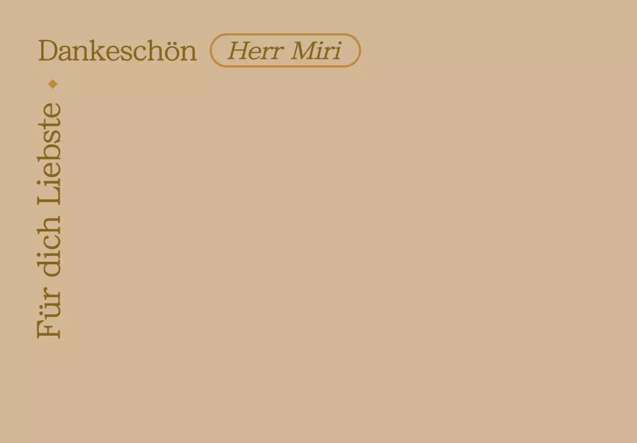 Ein einfaches, beigefarbenes, textbasiertes Design mit einem einfachen Konzept der Dankbarkeit