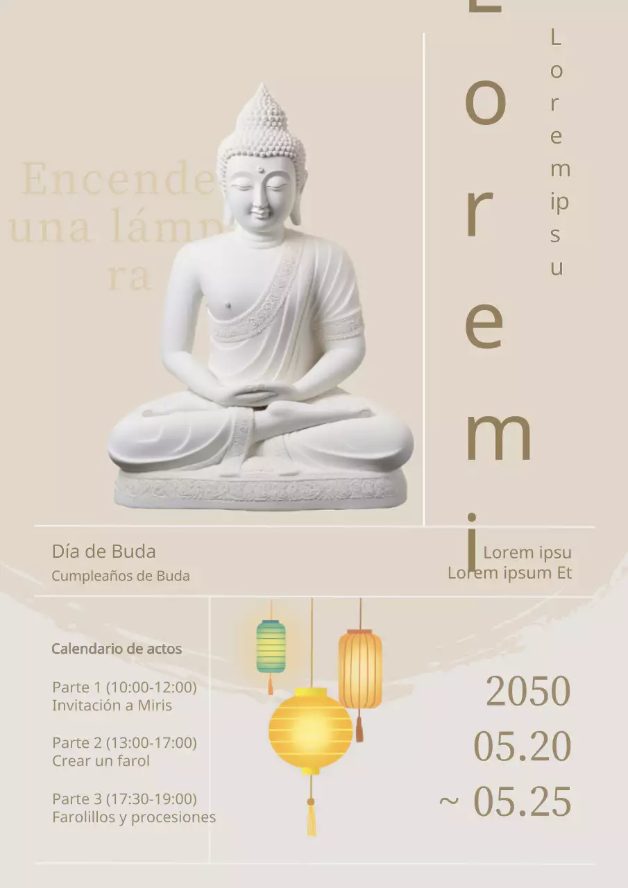 Promover un Festival de los Faroles del Día de Buda blanco y limpio