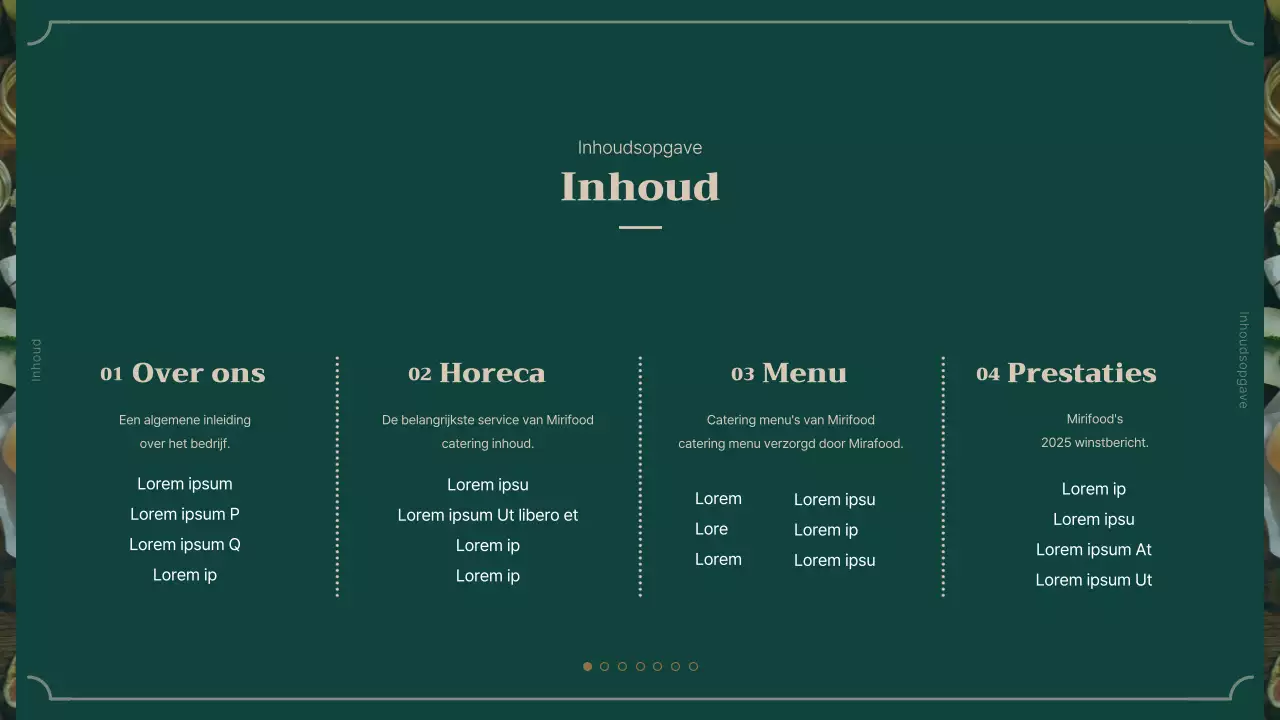 Introductie van de groen-bruine cateringservice