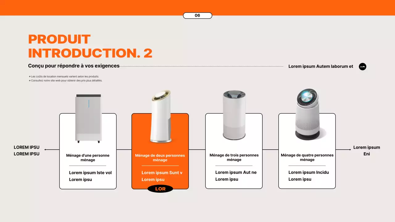 Proposition de service de location d'appareils électroménagers avec des éléments orange