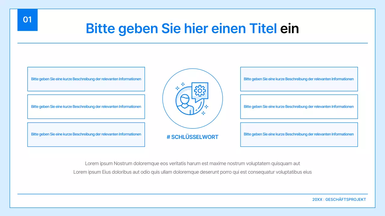 Ein einfacher Geschäftsplan in Weiß und Blau