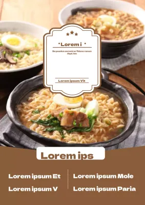 Folleto de presentación del menú de comida ramen