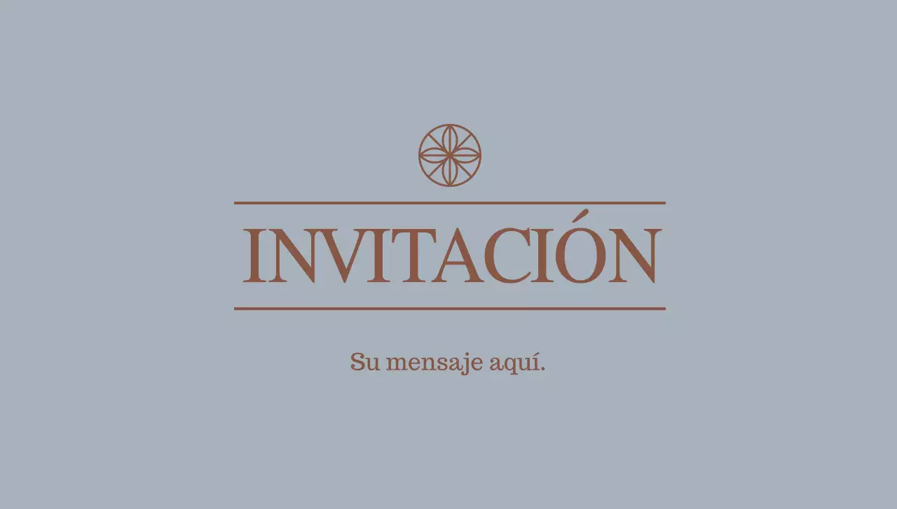 Invitación sencilla postal sobre con texto y logotipo floral línea ilustración