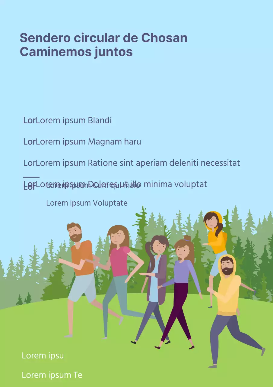 Un sencillo cartel azul claro y verde para promocionar el Maratón del Ecoparque