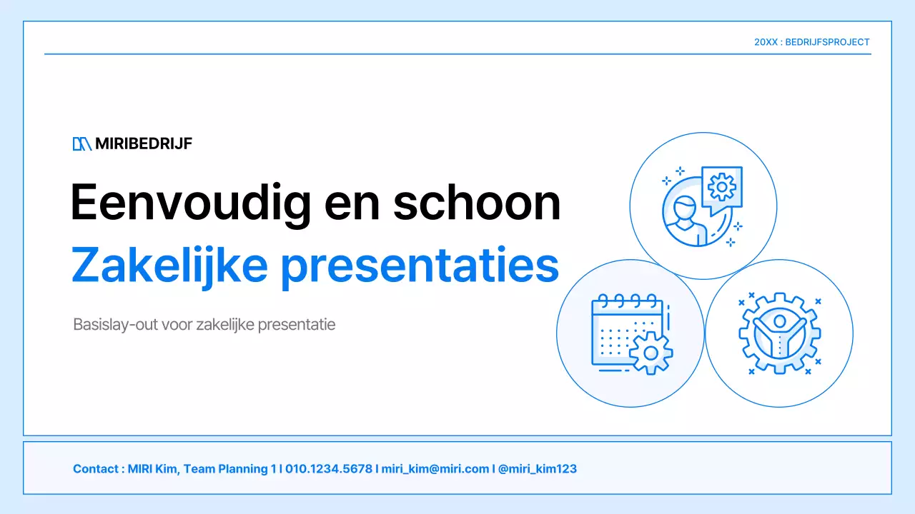 Een eenvoudig bedrijfsplan in wit en blauw