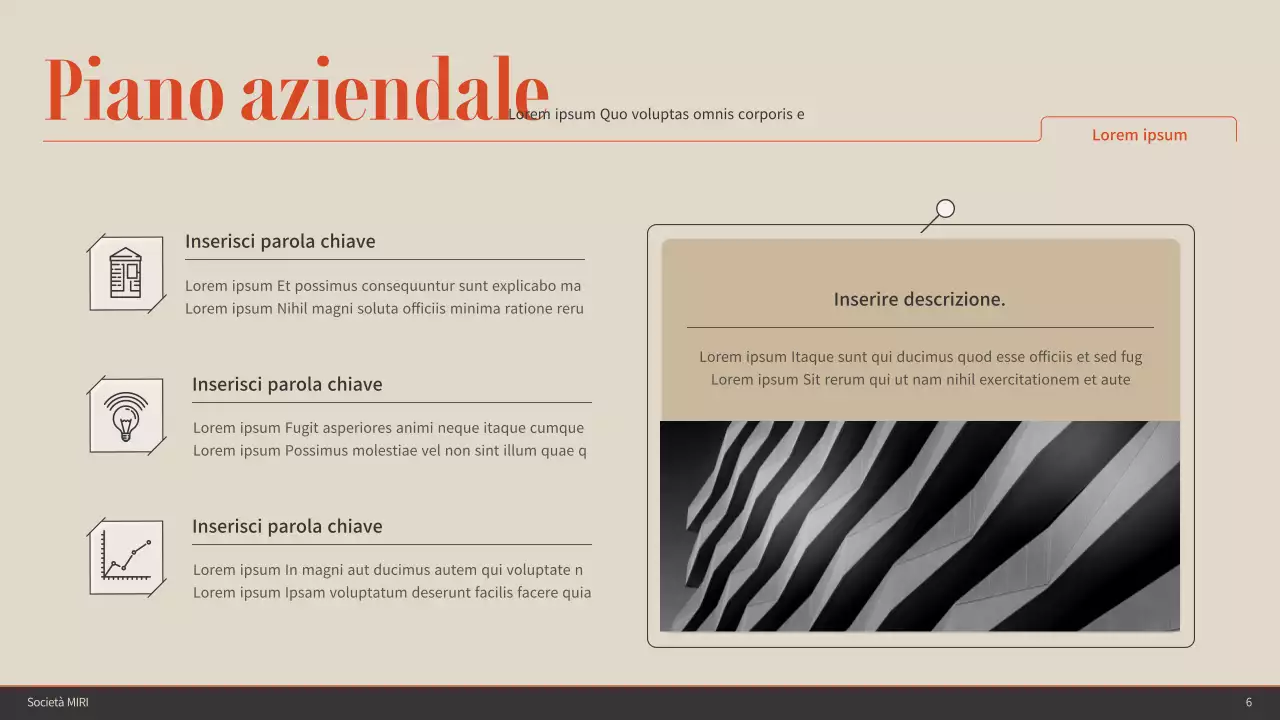Accenti di colore arancione con marrone e beige Semplice scheda di valutazione