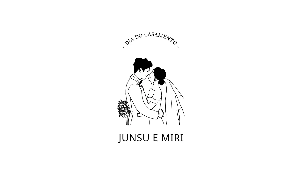 Envelopes de aspeto clássico com ilustrações dos noivos e texto relacionado com o casamento
