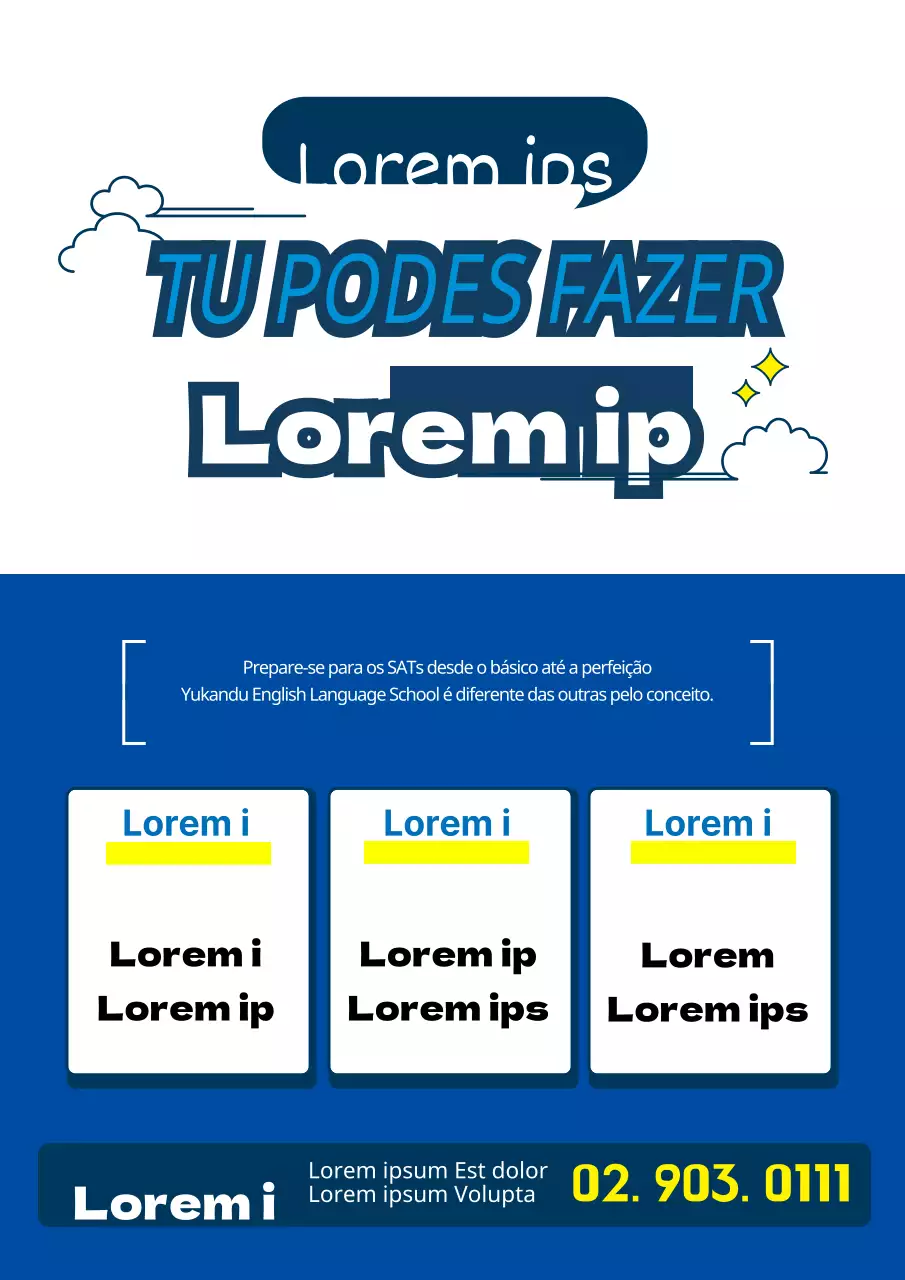 Promover escolas de inglês a azul e amarelo