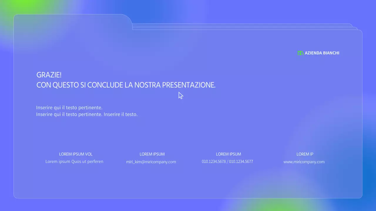 Cartelle semplici nei colori blu e fluorescenti