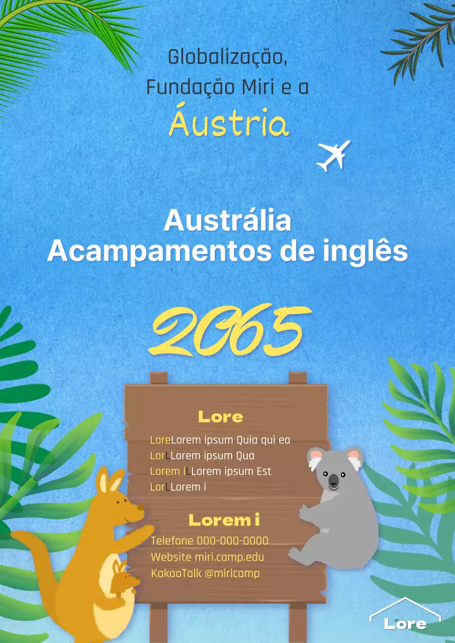 Um guia ilustrado azul e verde muito giro para os campos de férias ingleses