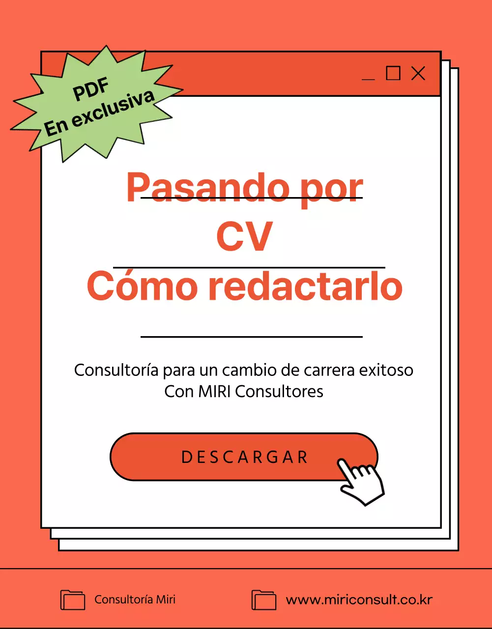 Promocione su experiencia en consultoría de currículos con un sencillo concepto de libro electrónico en rojo y blanco