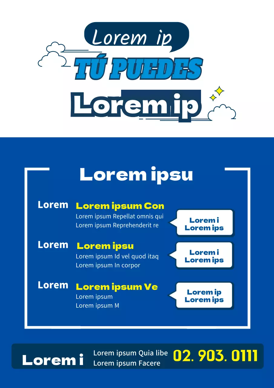 Promover las escuelas de inglés en azul y amarillo