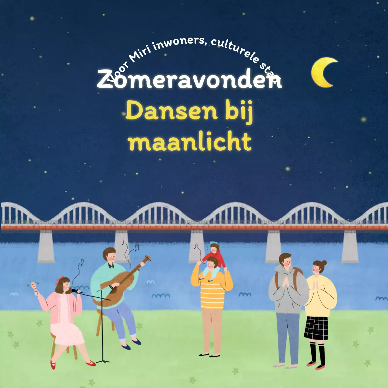 Promoot je minimalistische muziekoptreden in marineblauw en chartreuse