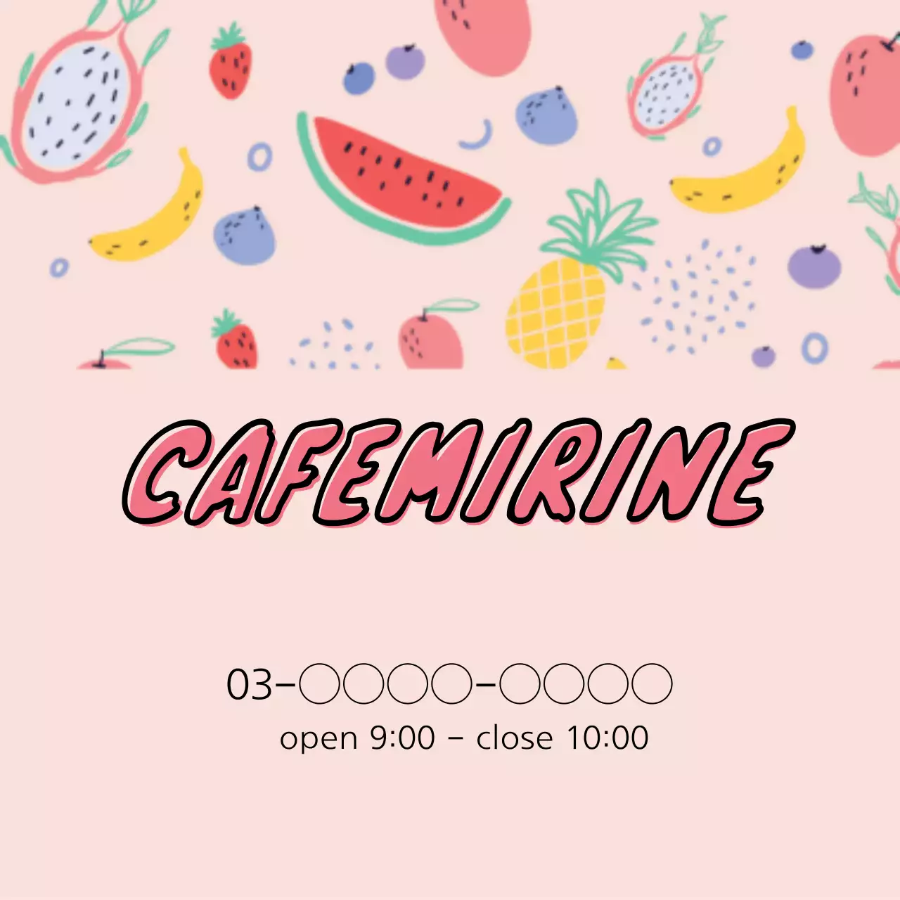 ピンク かわいい カフェ 営業時間 ファンシーバナー